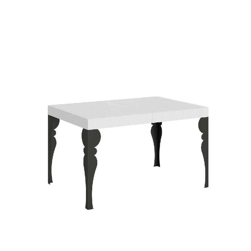 Itamoby Table Extensible Paxon 140/400X90 Cm Frêne Blanc Pieds Anthracite - blanc 8050598903551_0
