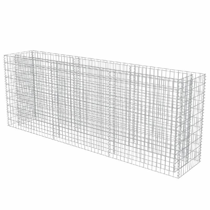 Jardinière surélevée en gabion - acier galvanisé - 270 x 50 x 100 cm - modèle 02_0001290_0