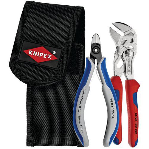 PORTE OUTILS POUR CEINTURE AVEC 2 PINCES POUR COLLIERS DE SERRAGE - KNIPEX