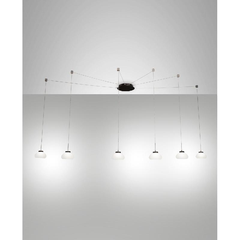 Lustre Suspension Arabella Led En Métal Et Verre Soufflé Blanc 3547-46-102 Fabas Luce - blanc 8019282510505_0