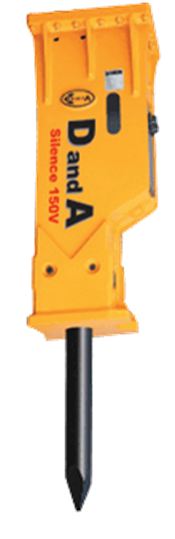 Marteaux hydrauliques D&A 150V - 1,150 kg, 3,665 Joules, débit d'huile 90~130 Lpm, pression de service 160~190 kg/cm²_0