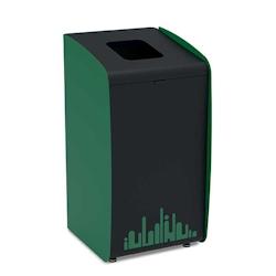 Medial International Roxy Borne à déchets modulaire Acier Noir-Vert Poudré 80 lt - 789218_0