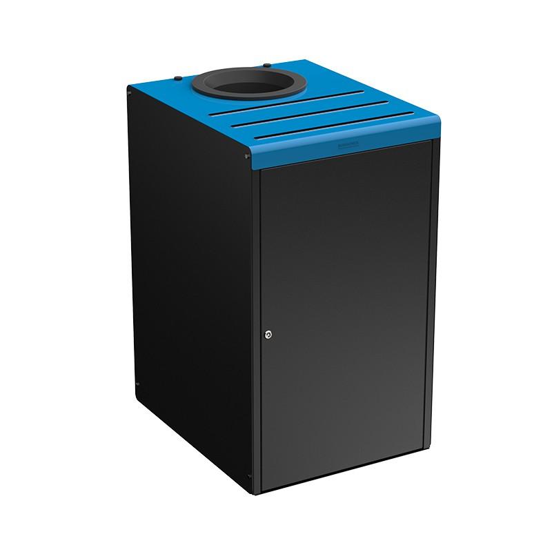 Meuble de tri sélectif ALITRI 90L - Rossignol avec couvercle bleu_0