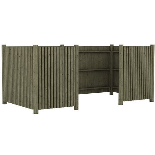 PALISSADE CACHE CONTENEURS KERLOUAN L178XH150 CM PIN TRAITÉ - MOBEXTAN