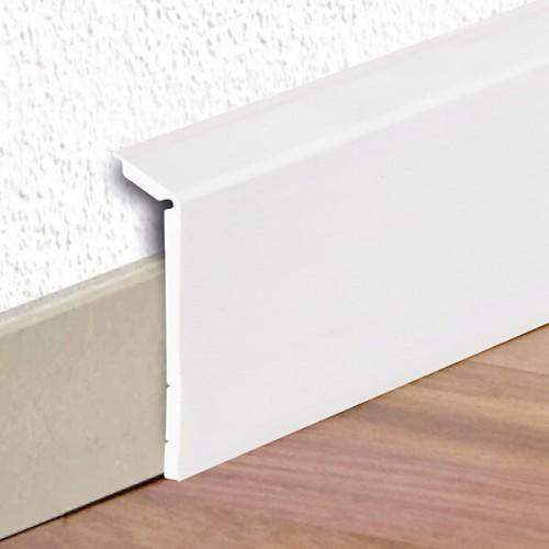 PLINTHE MURALE DE RECOUVREMENT EN PVC À COLLER - 2500 X 114 MM - BLANC DINAC