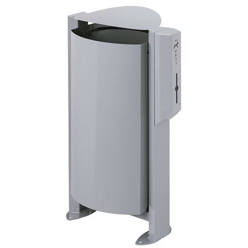 A692056 POUBELLE D'EXTÉRIEUR ARKEA S/PIED 100L 200 SACS CANIN GRIS - ROSSIGNOL PRO