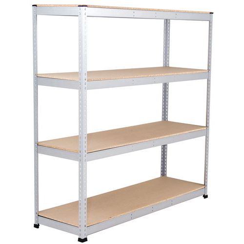 RAYONNAGE RAPID 1 1980X1830X455-4 NIVEAUX-AGGLOMÉRÉS-RAL7001