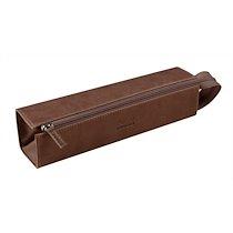 RHODIARAMA TROUSSE PLUMIER SIMILI CUIR ITALIEN 23X5X5 CM - CHOCOLAT - LOT DE 2