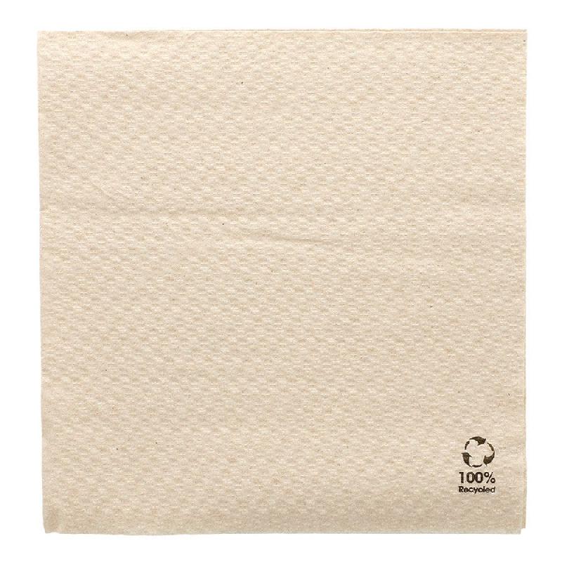 Serviette en ouate recyclée naturel 1 pli 33x33cm - par 3000_0
