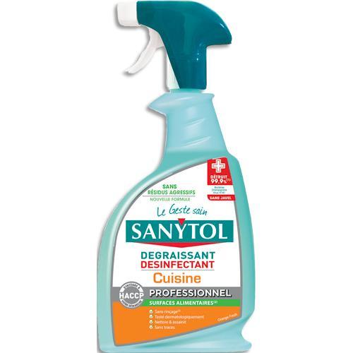 SPRAY DEGRAISSANT DESINFECTANT CUISINE SANYTOL - 750 ML