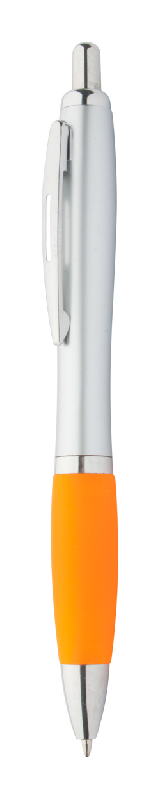 Stylo à bille - plastique silver avec grip en caoutchouc - encre noire_0