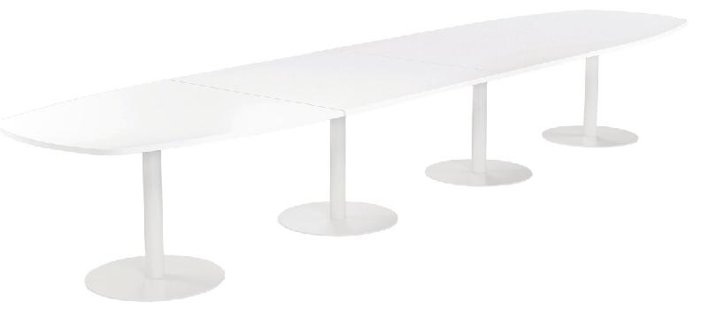 TABLE CONFÉRENCE ELGA PIED COROLLE 480X113 CM PLATEAU MÉLAMINÉ BLANC/BLANC - MANUTAN COLLECTIVITÉS