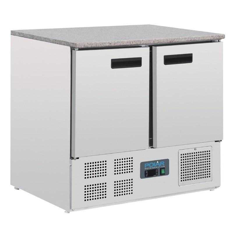 Table réfrigérée positive plan de travail en marbre Série G 2 portes 240L CL108 Polar_0