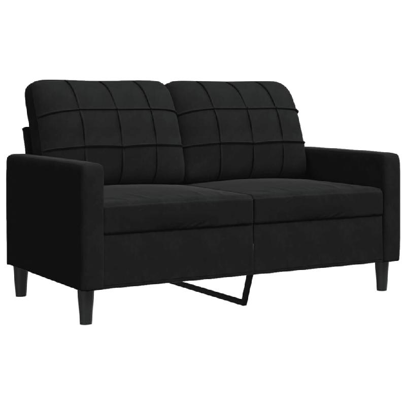 VidaXL Canapé à 2 places Noir 120 cm Velours Modèle Herlissex - 4007619_0