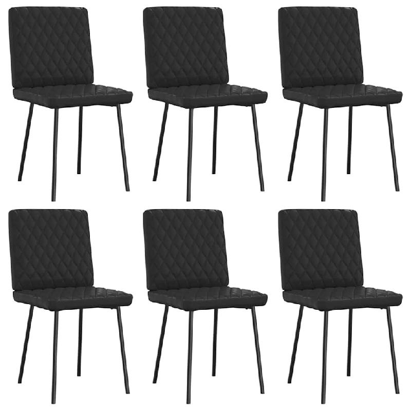 VidaXL Chaises à manger lot de 6 noir similicuir Modèle Calypso Design - 3315488_0