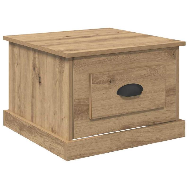 VidaXL Table basse Chêne artisanal 50 x 50 x 35 cm Bois d'ingénierie Modèle Luna Terrasse - 881371_0