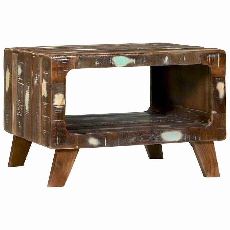 VidaXL Table basse Multicolore 50 x 50 x 35 cm Bois Recyclé Solide Modèle Orion Premium - 4104531_0