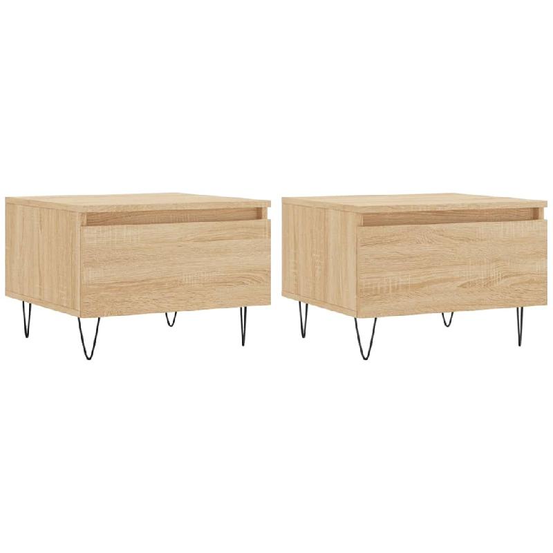 VidaXL Tables basses 2 pcs chêne sonoma 50x46x35 cm bois d'ingénierie Modèle Nova Signature - 830867_0