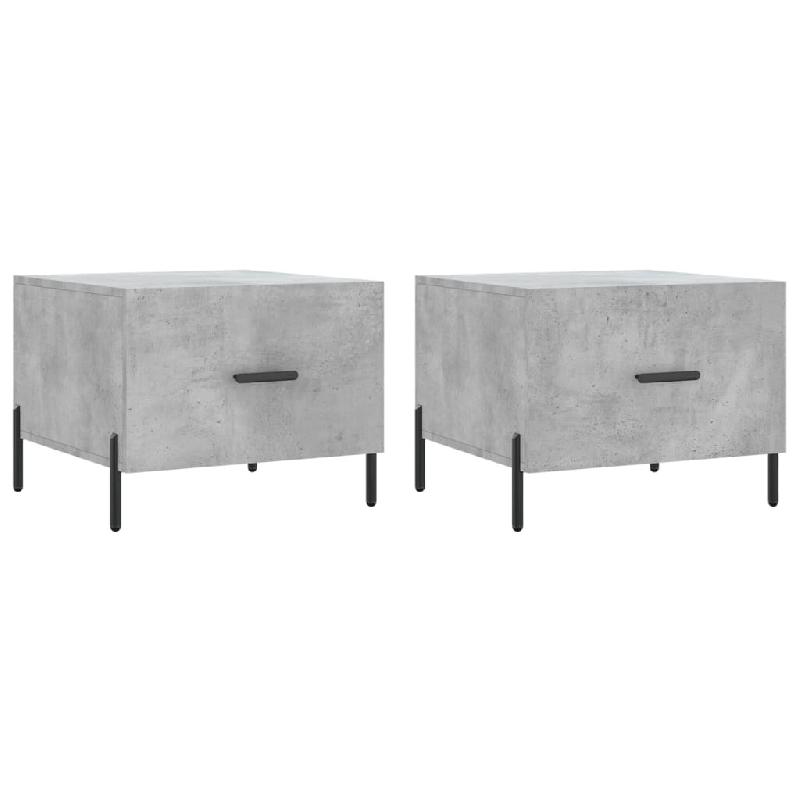 VidaXL Tables basses 2 pcs gris béton 50x50x40 cm bois d'ingénierie Modèle Flex Plus - 829421_0