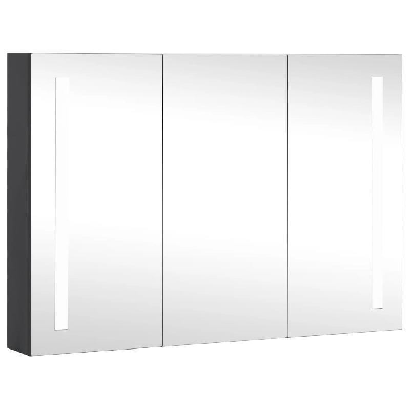 ARMOIRE DE SALLE DE BAIN À MIROIR LED 89 X 14 X 62 CM NOIR 02_0006572_0