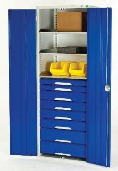 Armoire d'atelier polyvalente - Réf 16916109.11v - avec 3 tablettes et 8 tiroirs_0