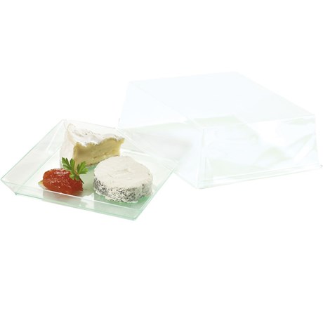 ASSIETTE JETABLE PLASTIQUE SOLIA QUARTZ TRANSPARENT 10 X 10 CM (VENDU PAR 200)