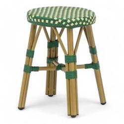 Bistromania Tabouret de terrasse RIVOLI - Vert foncé et crème - EA081_0