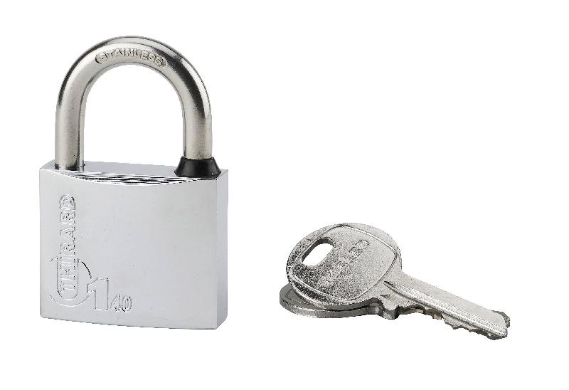 Cadenas à clé Thirard - Type 1 - Corps laiton chromé monobloc - 40 mm - Anticorrosion_0
