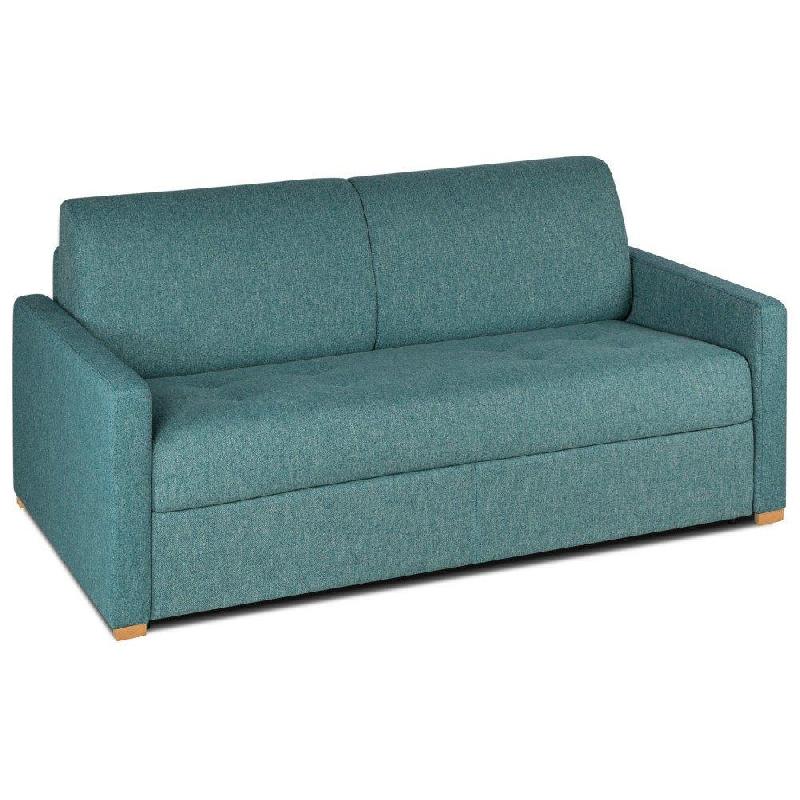 CANAPÉ CONVERTIBLE EXPRESS DANDY MATELAS 120CM COMFORT BULTEX®  MONO ASSISE CAPITONNÉE TWEED BLEU AZUR_0