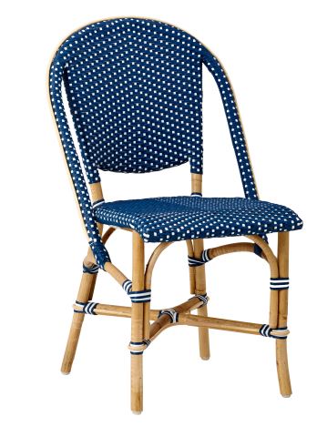 Chaise de terrasse parisienne SOFIE - Sika Design - rotin - bleue navy blue - légère, empilable et robuste_0