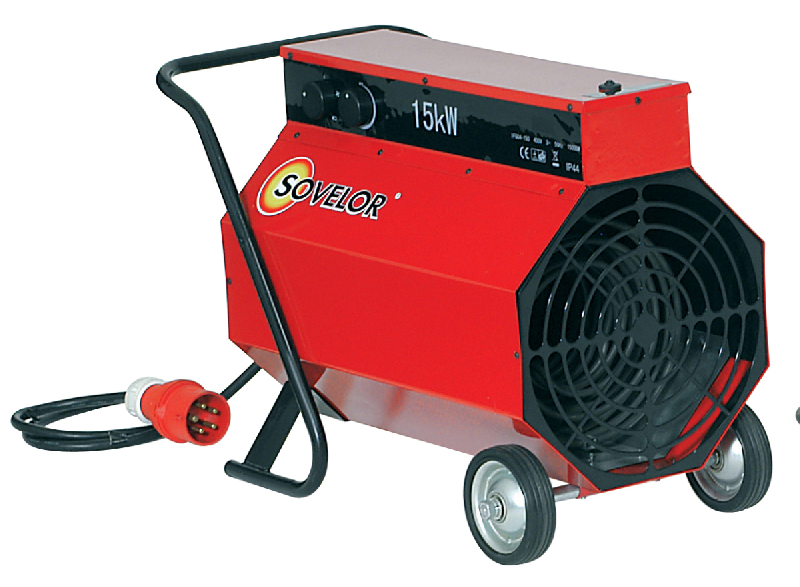 Chauffages air pulsé mobiles électriques Sovelor C15 - 15 kW - 380V - robustes et performants_0