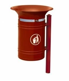 Corbeille de rue sur poteau - Vanoise 40L - Version standard et Vigipirate - Acier galvanisé_0