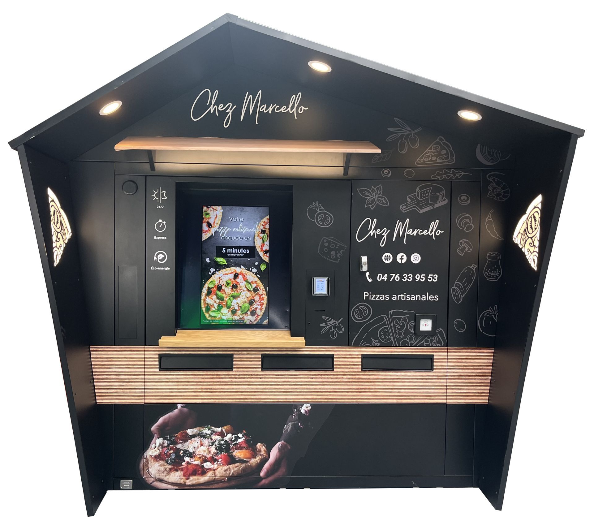 Distributeur automatique de pizzas NOVA - 3 fours - 3 pizzas chaudes en même temps- 4 choix - 96 pizzas_0