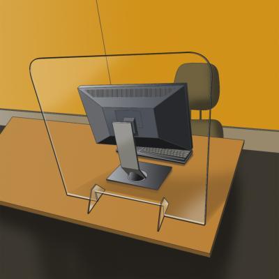 Écran de protection 'FACIL' contre le COVID-19 - Plexi ou Polycarbonate - Léger et stable avec supports de maintien_0