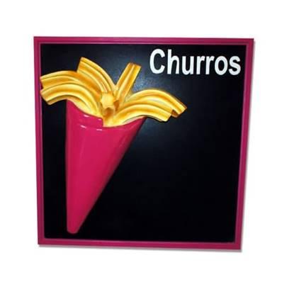 Enseigne Churros 60*60 cm en ardoise_0