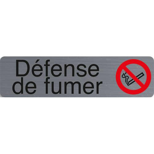 Exacompta plaque adhésive imitation aluminium défenser de fumer 16,5x4,4 cm 67160e_0