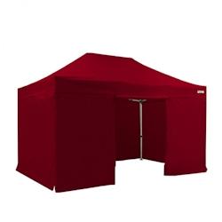 FRANCE BARNUMS - Tente pliante PRO 3x4,5m avec pack côtés - 4 murs - ALU 45mm/polyester 380g Norme M2 - Rouge_0