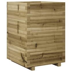 Helloshop26 - Jardinière bac lit surélevé plantes fleurs terrasse jardin 50 x 50 x 72 cm bois de pin imprégné marron 02_0037675 - 3000213925029_0