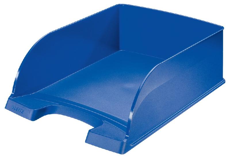 LEITZ Lot de 4 Corbeille à courrier Plus Jumbo A4, en polystyrène choc, coloris bleu - bleu 52330035_0