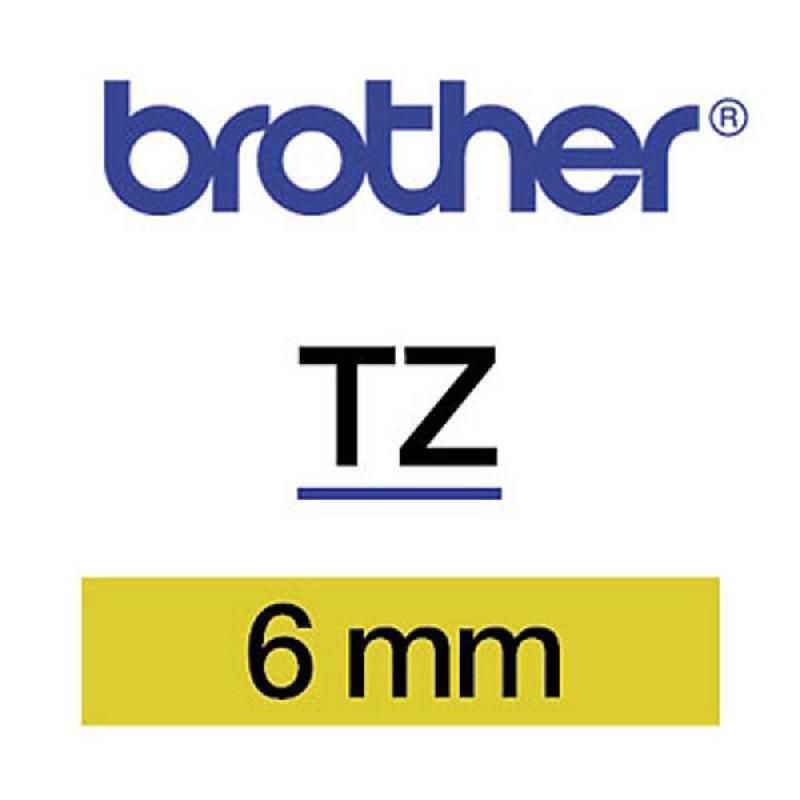 P-TOUCH RUBAN TITREUSE BROTHER - TZE - ÉCRITURE NOIR / FOND JAUNE - 6 MM X 8 M - MODÈLE TZE-611