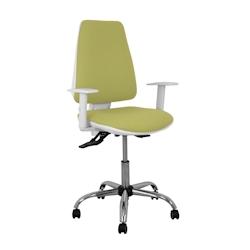 Piqueras y Crespo Silla Elche blanca asincro bali verde oliva brazos regulables ruedas de parqué - vert multi-matériau 1014ASB552B5CRRP_0