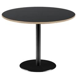 Restootab - Table Ø120cm - modèle Rome noir avec chants bois - noir TB-ROMXL-R120M-NOIR-BOI_0