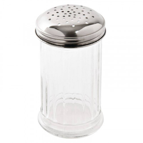 SAUPOUDREUSE AVEC TROUS DE 2,5 MM EN VERRE ET INOX 340 ML