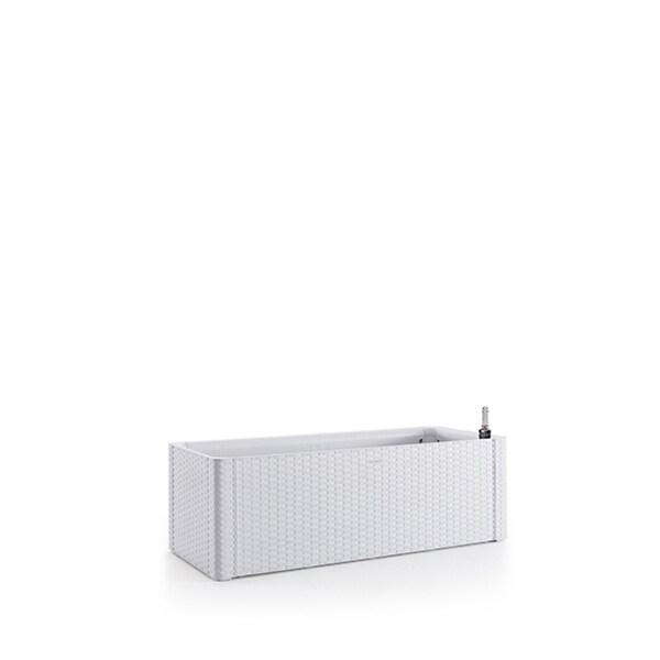 Stefanplast Pot de fleurs Natural Deluxe, 100 x 43 x 33 cm (hauteur), blanc - blanc matière synthétique 8003507757202_0