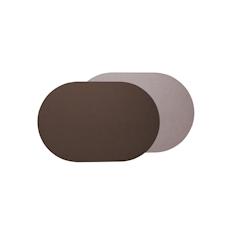 Stil Casa, set de 12 chemins de table bicolores, polyuréthane cousu, 58xh. 38 cm, finition dollar couleur marron/rose. - RUN5838-BWC_0