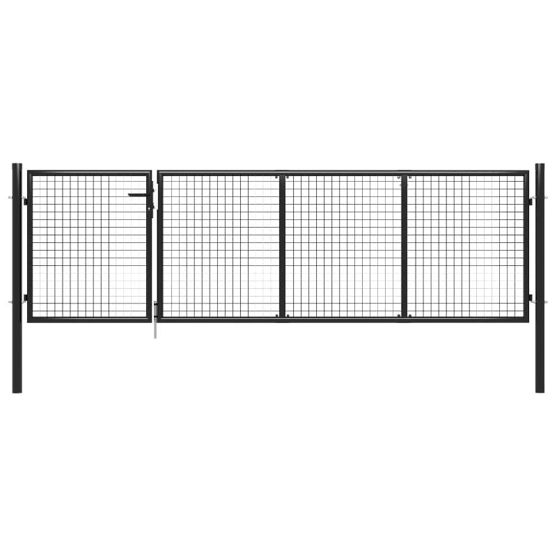 Vidaxl portillon acier 350x75 cm anthracite 144322_0