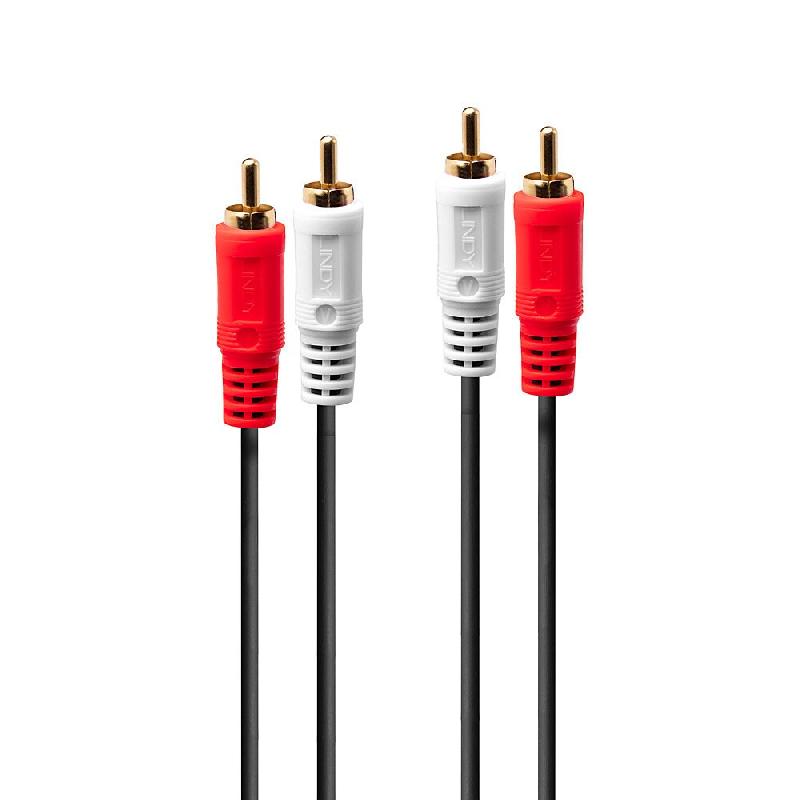 Câble audio Lindy 35660, 1 m, 2 x RCA, rouge et blanc - multicolore 35660_0