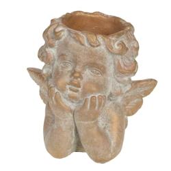 Cache pot Ange doré -  Rond Ciment Amadeus 20x16 cm - doré ciment 3520071961545_0