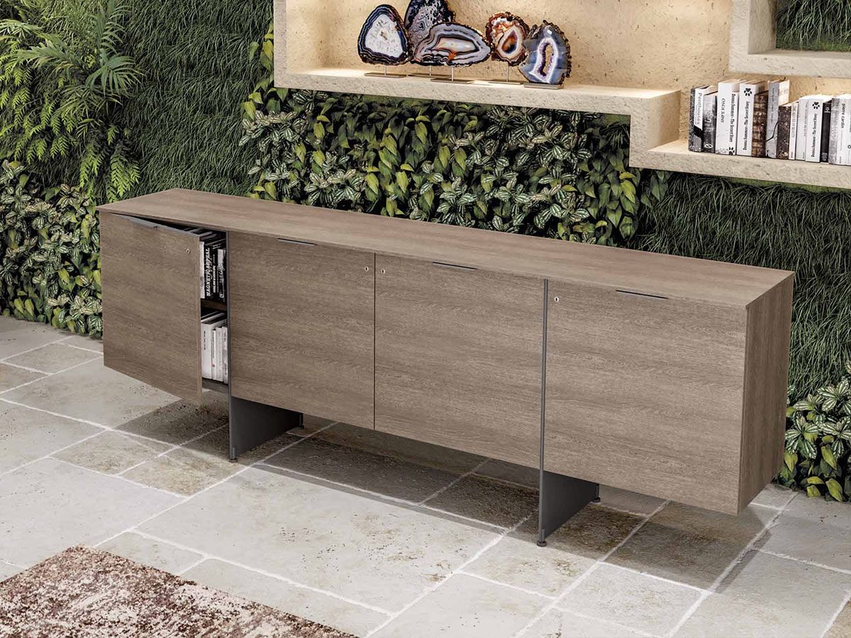 Console ELYSIUM E.2 - Portes battantes - L242 x H86 cm - Structure métallique avec rangement sécurisé_0