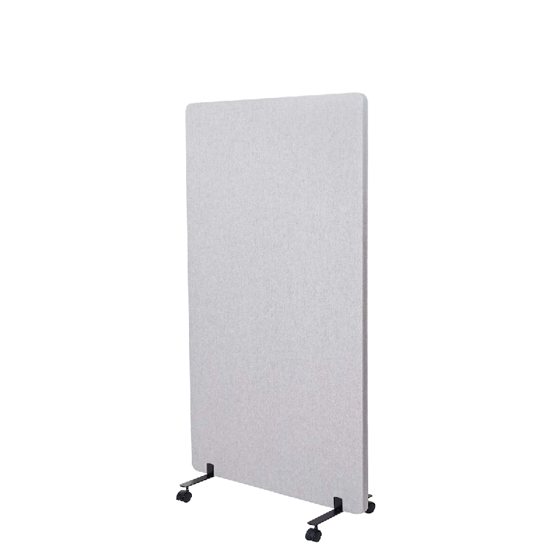 Décoshop26 - Cloison acoustique paravent de bureau séparateur de pièce panneau d'affichage à double paroi tiss gris 147x80 cm 04_0006419 - gris 30_0